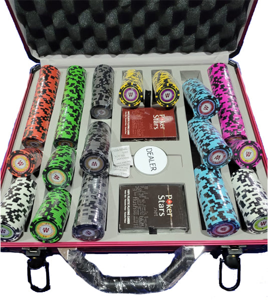 Poker chips Winamax Red Aluminum case of 500 pcs - Yemeco SARL