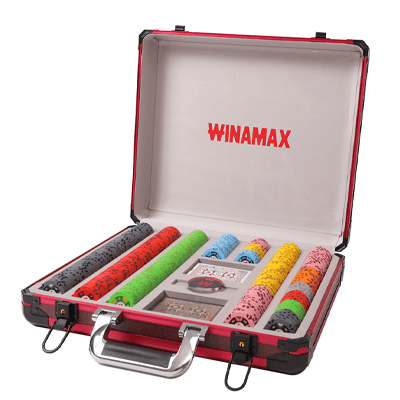Poker chips Winamax Red Aluminum case of 500 pcs - Yemeco SARL