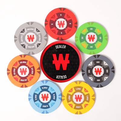 Poker chips Winamax Red Aluminum case of 500 pcs - Yemeco SARL